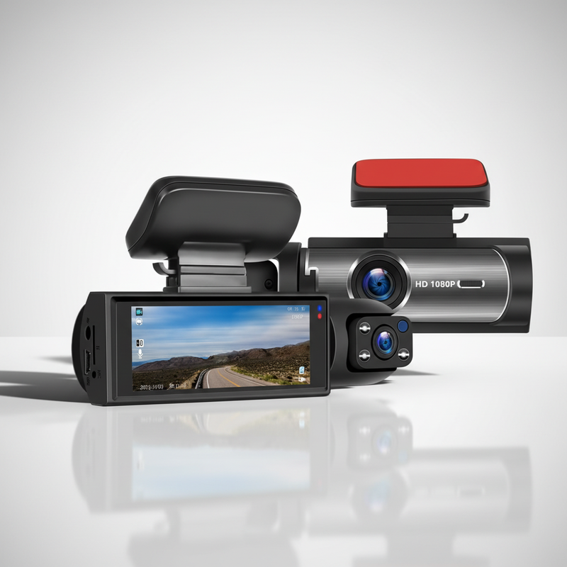 Dual Lens Dashcam Mit Display - DriveGuardo
