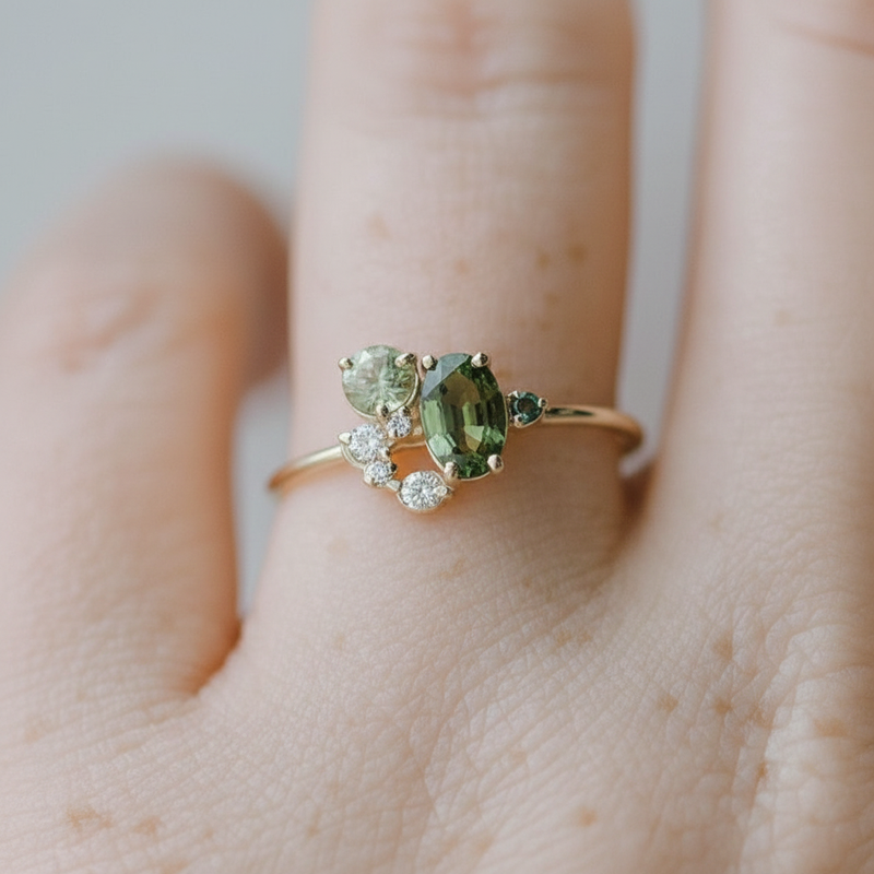 Edelsteinring Mit Zirkon - PeridotRing 