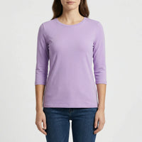 Effen Damesshirt Met Ronde Hals - Adrienne