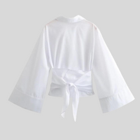 Elegant Wrap Blouse With Wide Sleeves - Sandy
