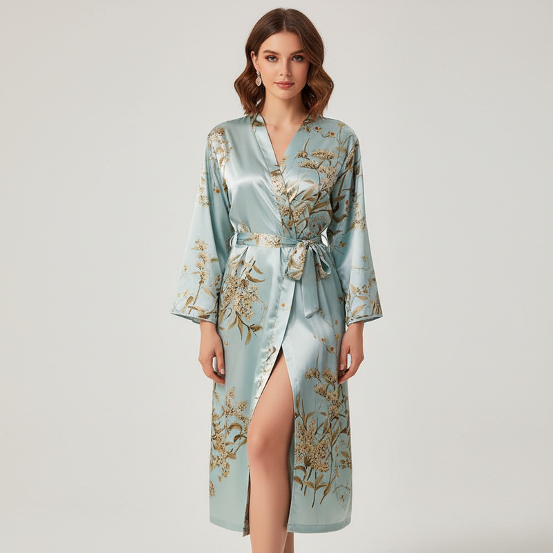 Eleganter Satin Bademantel - Lara