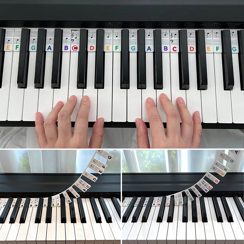 Abnehmbare Notenlabels aus Silikon für 88-Tasten-Pianos und Keyboards