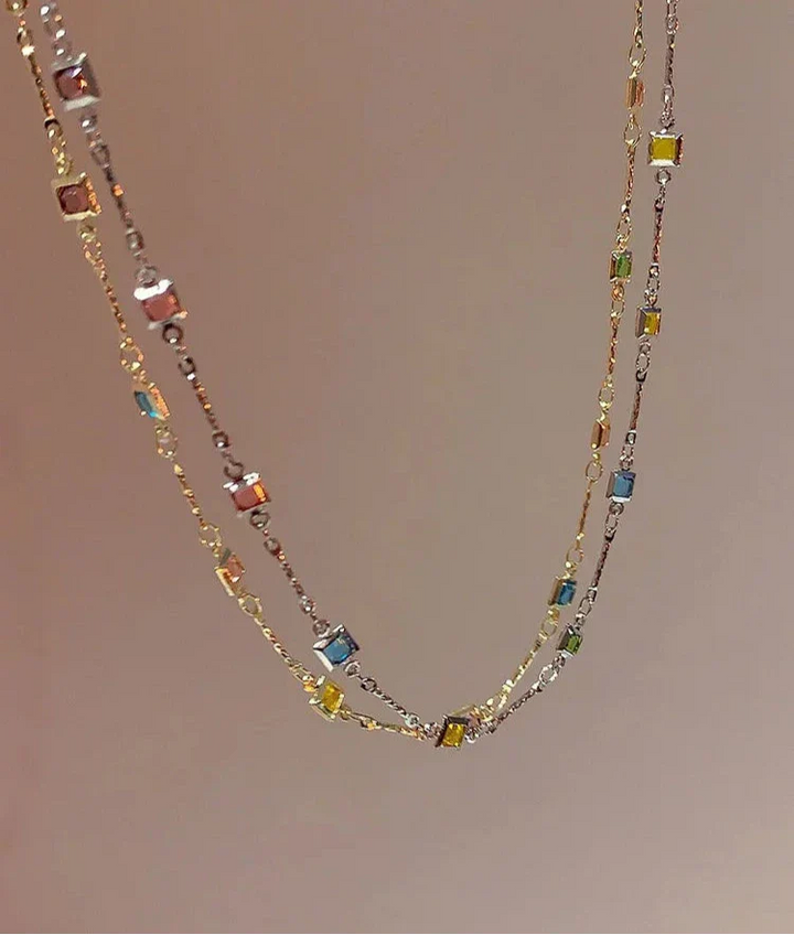 Feine Kette Mit Steinen - VividNecklace 