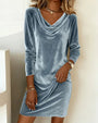 Festive Dress With Soft Cowl Neckline - Paulette