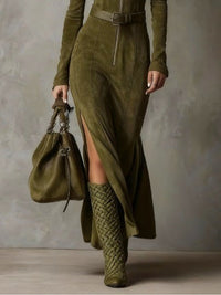 Figure-Skimming Retro Dress With Side Slit - Eunice