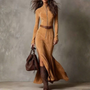 Figure-Skimming Retro Dress With Side Slit - Eunice