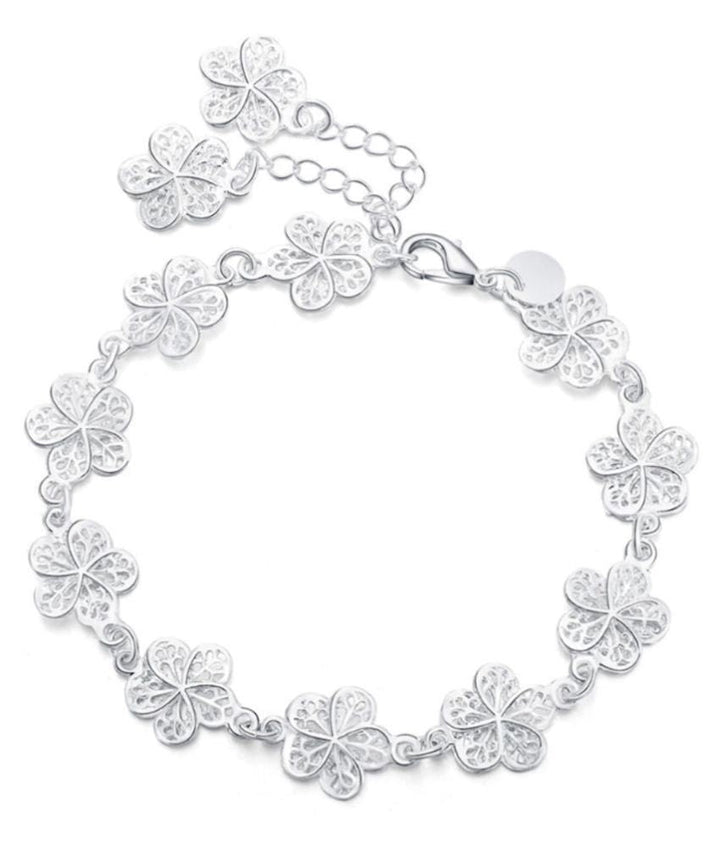 Filigranes Silberarmband - FlowerCuff 