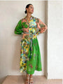 Flared Midi Dress With An All-Over Graphic Print - Lela