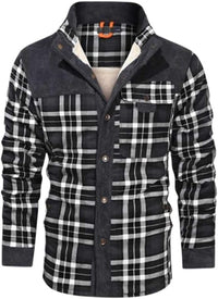 Fleece-Lined Plaid Shirt Jacket For Men - Glenn