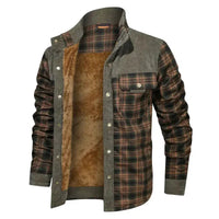Fleece-Lined Plaid Shirt Jacket For Men - Glenn