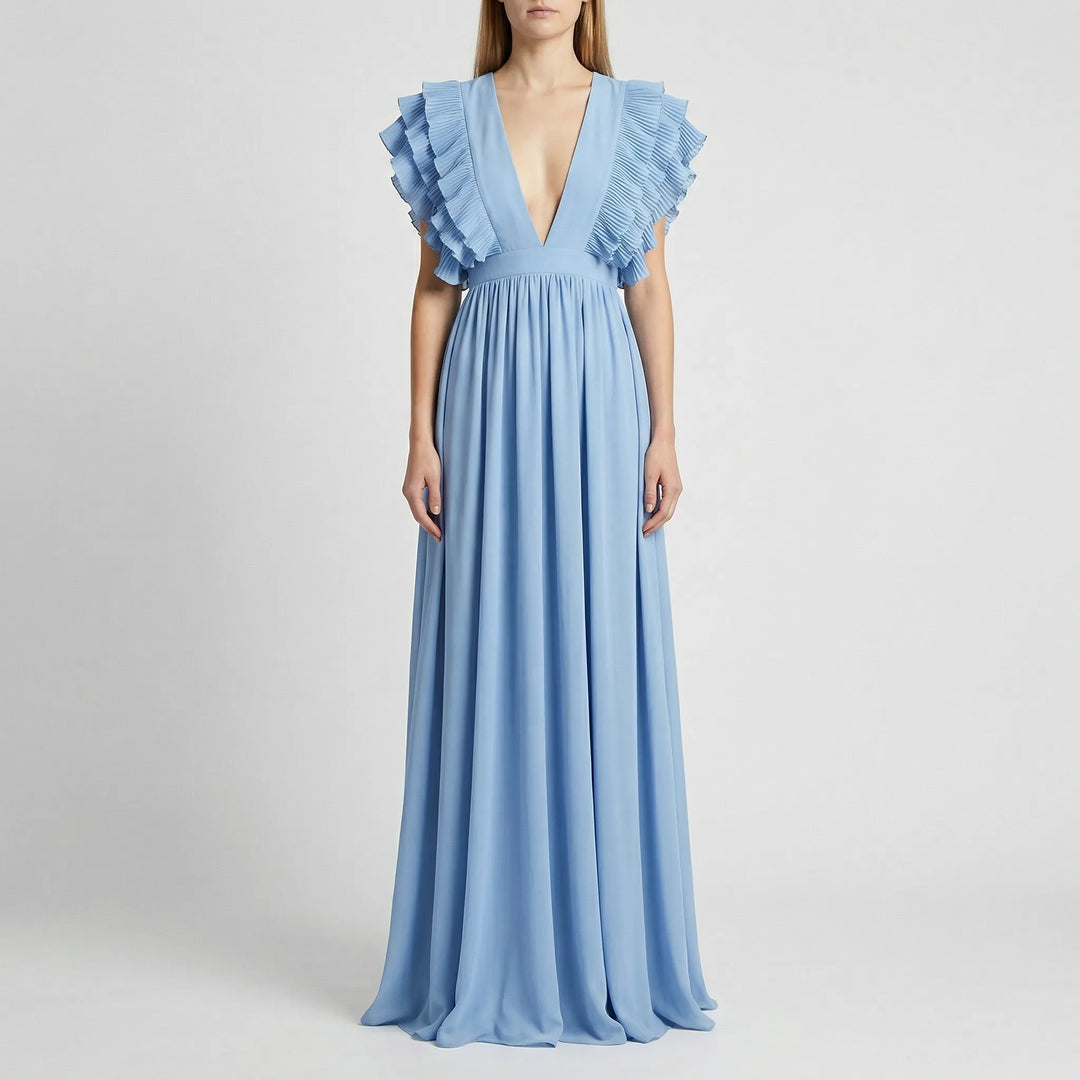 Fließendes Abendkleid Mit Rüschenärmeln - Gladys