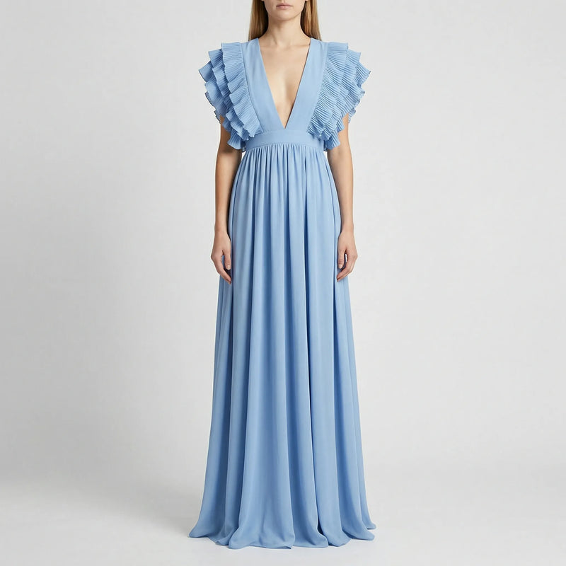 Fließendes Abendkleid Mit Rüschenärmeln - Gladys
