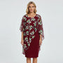 Floral Overlay Layered Midi Dress - Heather