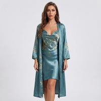 Floral Print Kimono And Slip Dress Set - Thelma