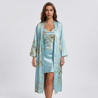 Floral Print Kimono And Slip Dress Set - Thelma