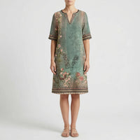 Floral Print Knee-Length Shift Dress - Jane