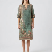 Floral Print Knee-Length Shift Dress - Jane