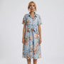Floral Print Midi Shirt Dress - Tami