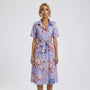 Floral Print Midi Shirt Dress - Tami