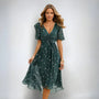 Floral Print Wrap-Style Midi Dress - Geraldine