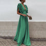 Flowing Evening Dress With Ruffled Sleeves - Hattie