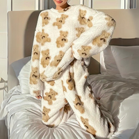 Fluffy Bear Print Pyjama Set - Alexandra