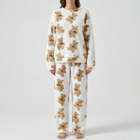 Fluffy Bear Print Pyjama Set - Alexandra
