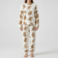 Fluffy Bear Print Pyjama Set - Alexandra