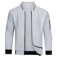 Full-Zip Textured Grid Cardigan - Mitchell