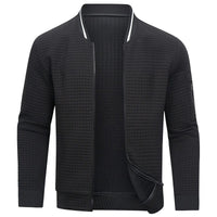 Full-Zip Textured Grid Cardigan - Mitchell