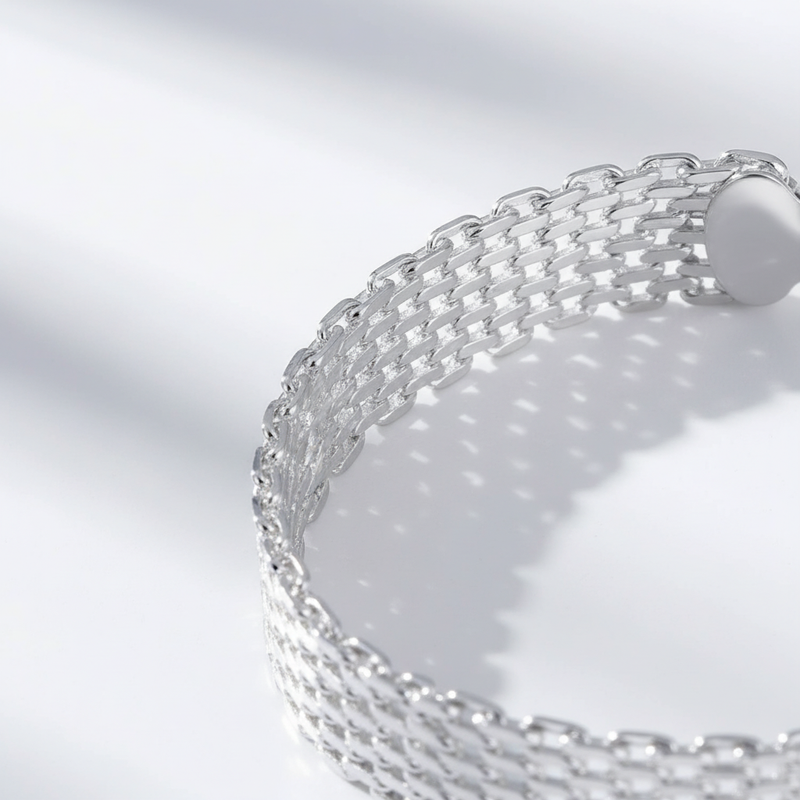 Geflochtenes Silberarmband - CharmedLuster 