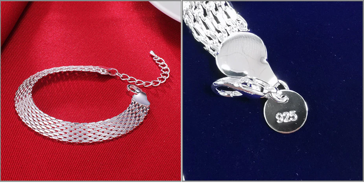 Geflochtenes Silberarmband - CharmedLuster 