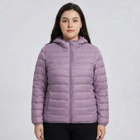 Gefütterte Jacke Mit Reißverschluss In Großen Größen - Rose