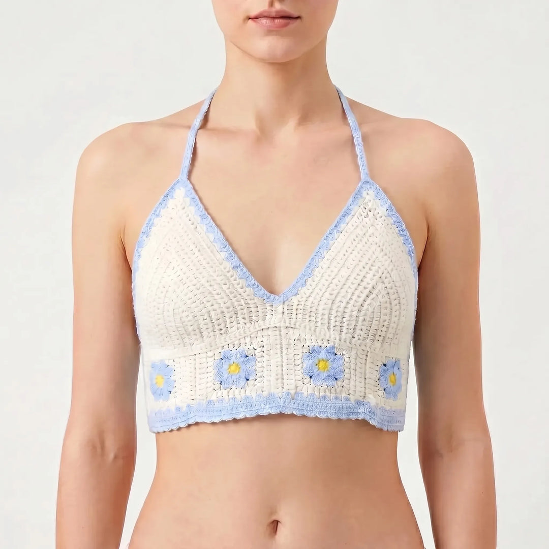 Gehäkeltes Neckholder-Crop-Top - Eva