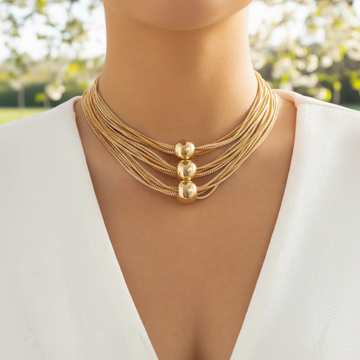 Geometrische Choker-Halskette - GlowSphere 