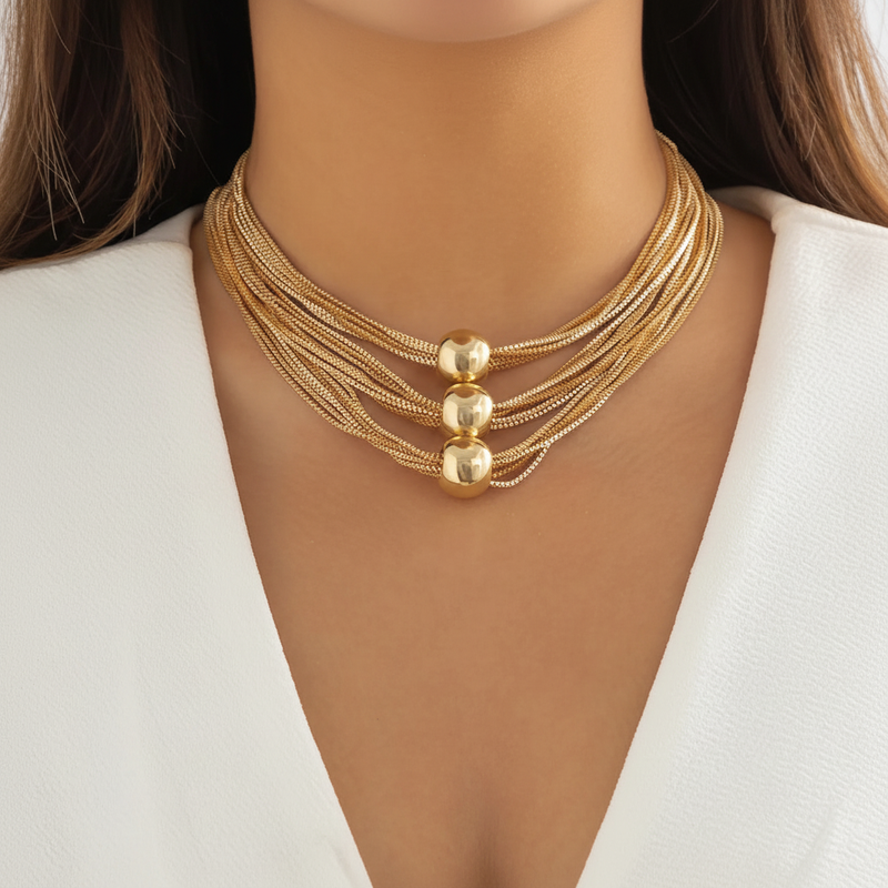 Geometrische Choker-Halskette - GlowSphere 