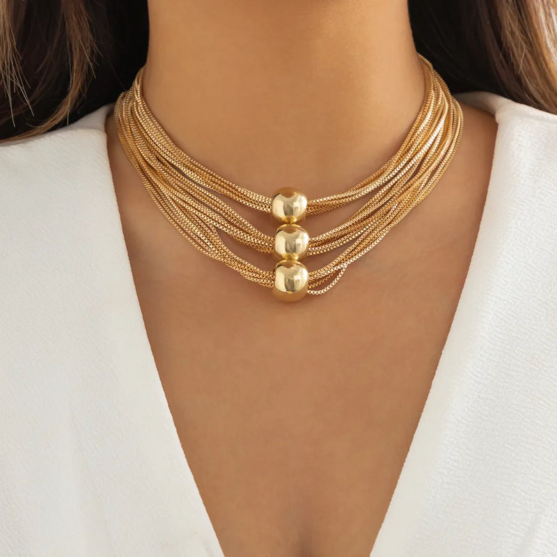 Geometrische Choker-Halskette - GlowSphere 