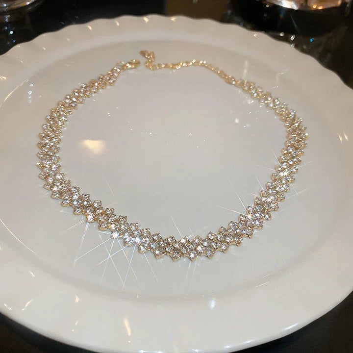 Geometrische Strass-Halskette - BraveryShine 