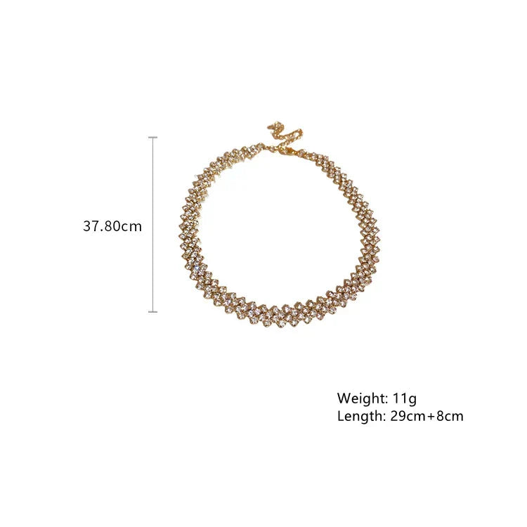 Geometrische Strass-Halskette - BraveryShine 