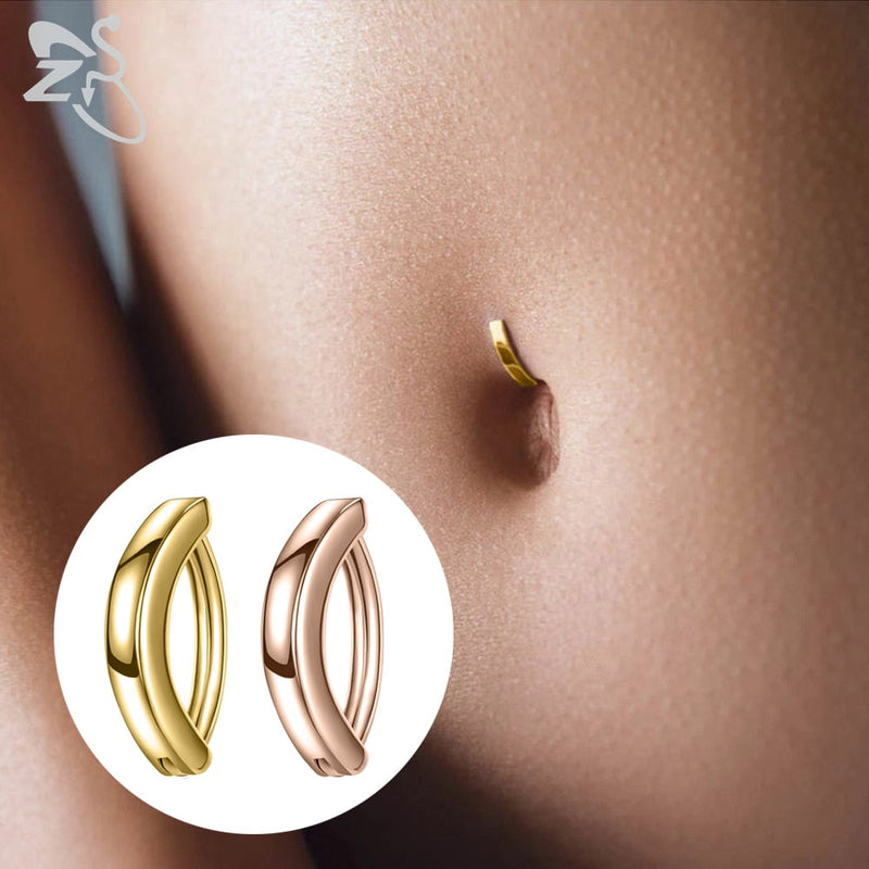 Geometrisches Bauchnabelpiercing - ShinePiercing 