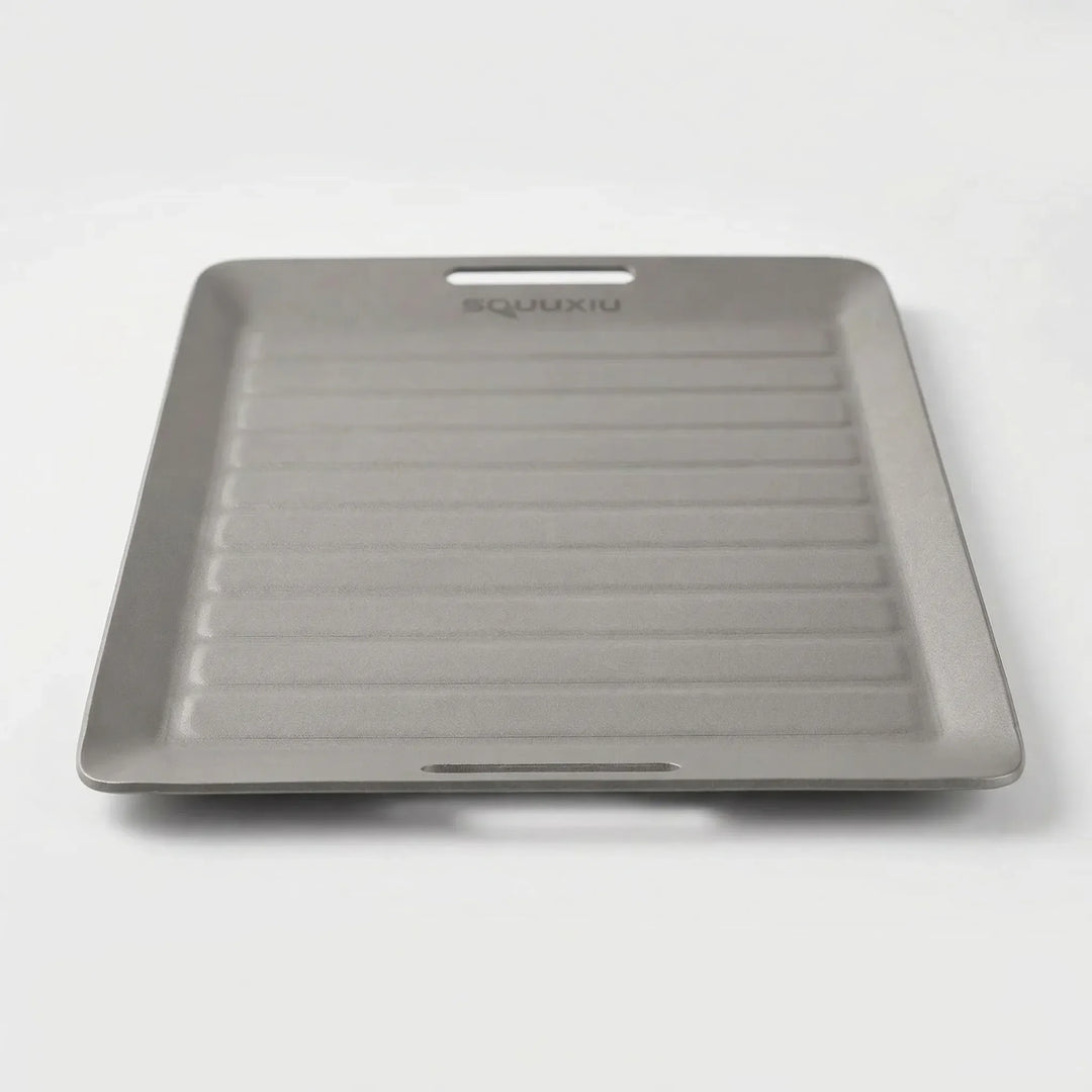 Geriffelte Camping-Grillplatte Mit Zange -  Flamekit