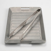 Geriffelte Camping-Grillplatte Mit Zange -  Flamekit