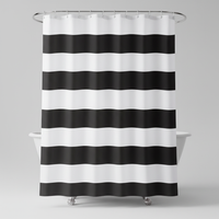 Gestreifter Textil Duschvorhang - WavePanel