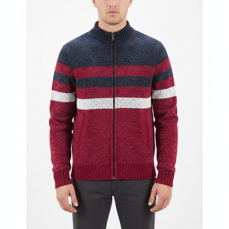 Gestreiftes Herbstvest - WarmKnit