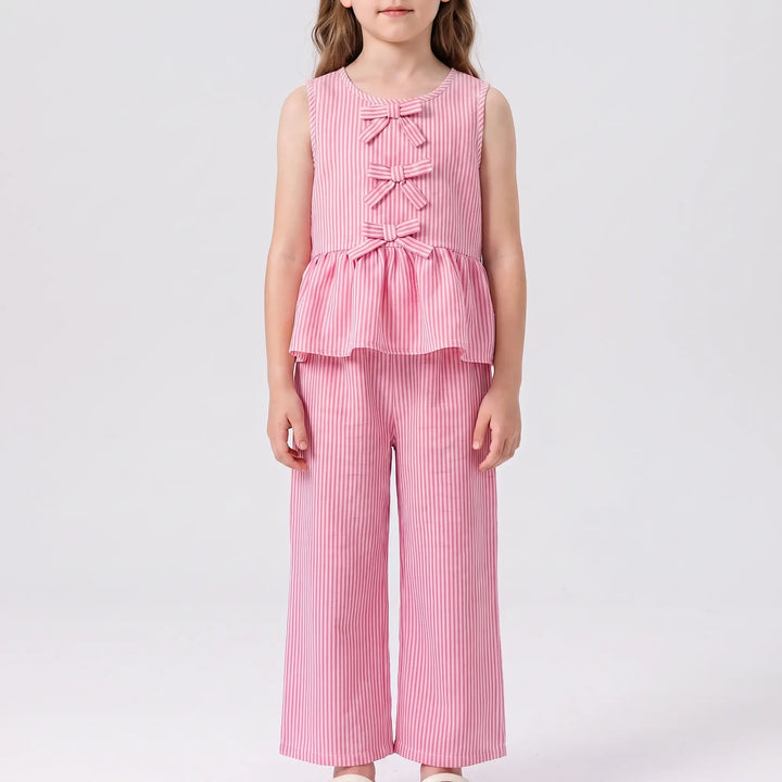 Gestreiftes Zweiteiliges Sommer-Set Für Mädchen - SweetStripe
