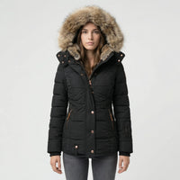 Gevoerde Winterjas Met Bontcapuchon - Sheryl