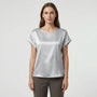 Glossy Short-Sleeve Relaxed Top - Natasha
