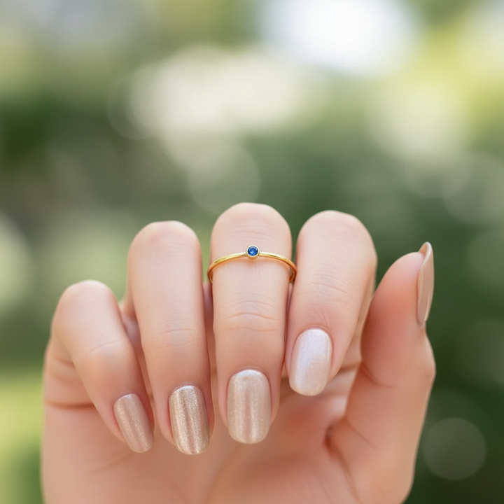 Goldring Mit Edelstein - GemRing 