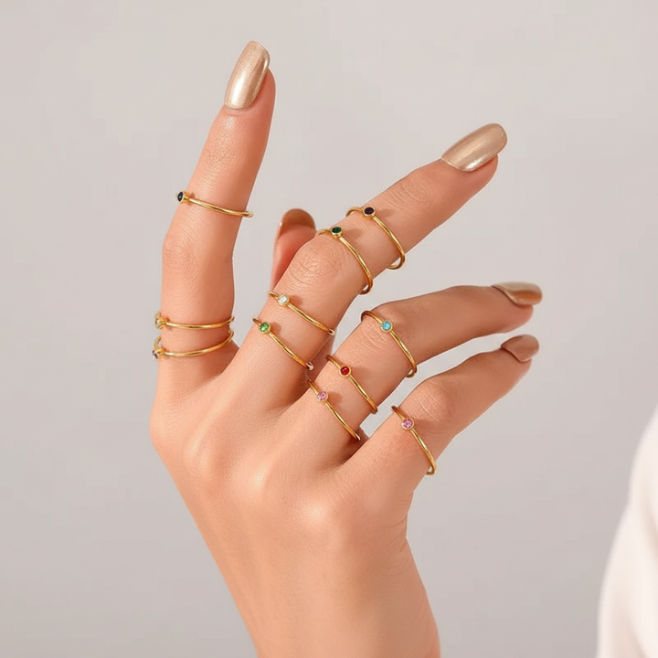 Goldring Mit Edelstein - GemRing 