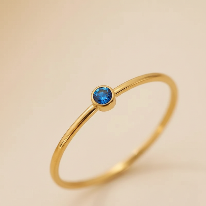 Goldring Mit Edelstein - GemRing 